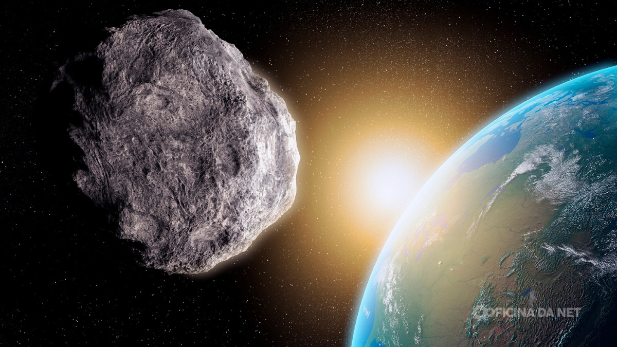 Asteroide que podia bater na Terra é flagrado cada vez mais longe. Imagem: Reprodução