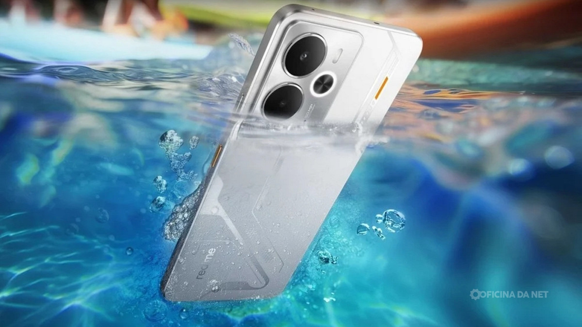 realme 14 5G chega ao mercado com bateria parruda e certificação IP69. Imagem: Oficina da Net