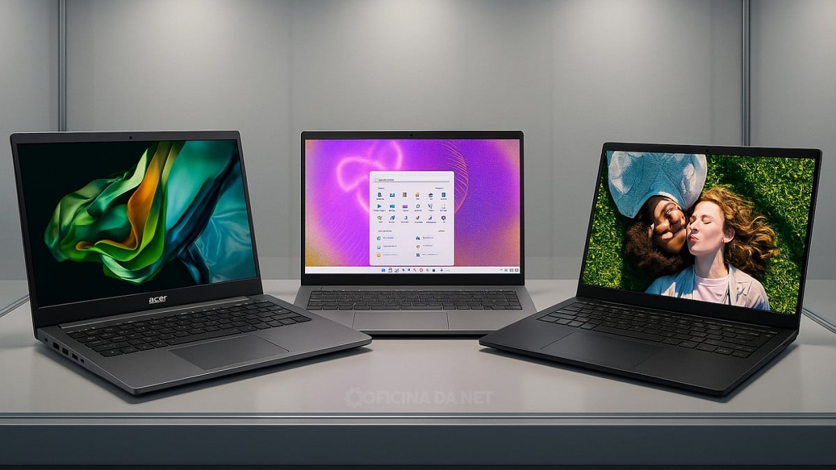 Melhores notebooks custo-benefício até R$ 5.000 em 2025. Imagem: Oficina da Net