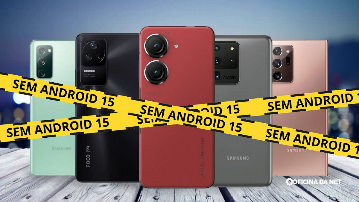 A gente até queria, mas esses celulares não vão receber o Android 15. Imagem: Oficina da Net