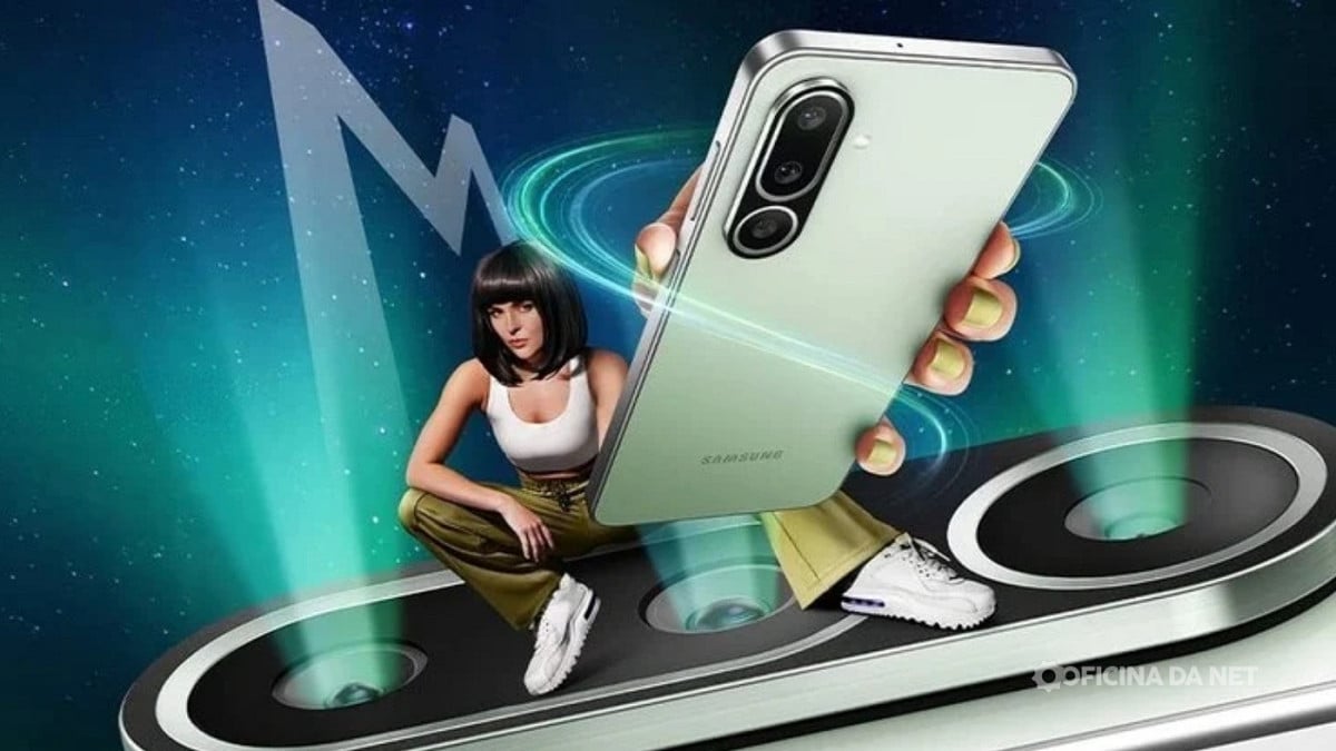 Galaxy M56 5G é o Galaxy M mais fino já lançado. Imagem: Oficina da Net