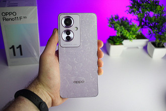 OPPO Reno11 F. Fonte: Oficina da Net ; Fotógrafo: Luís Jähn OPPO Reno11 F. Fonte: Oficina da Net ; Fotógrafo: Luís Jähn