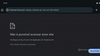Futermax não abre se usar os dados móveis, sinal de que está bloqueado pela operadora. Imagem: Oficina da Net Futermax não abre se usar os dados móveis, sinal de que está bloqueado pela operadora. Imagem: Oficina da Net