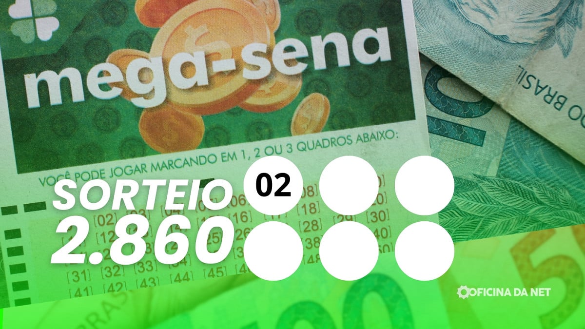 Veja quais foram os números sorteados da Mega-Sena 2860. Imagem: Oficina da Net