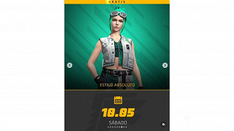 Evento grátis Estilo Absoluto acontece a partir deste sábado (10) no Free Fire. Imagem: Garena Evento grátis Estilo Absoluto acontece a partir deste sábado (10) no Free Fire. Imagem: Garena
