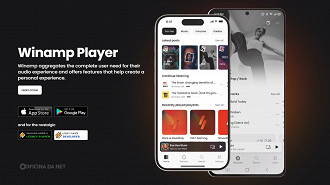 Winamp está disponível no Android e iOS, mas foi em 15 de maio de 2018 que essa volta do player começou. Imagem: Reprodução Winamp está disponível no Android e iOS, mas foi em 15 de maio de 2018 que essa volta do player começou. Imagem: Reprodução