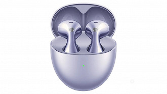 Huawei FreeBuds 6 na case. Imagem: Huawei/Reprodução Huawei FreeBuds 6 na case. Imagem: Huawei/Reprodução