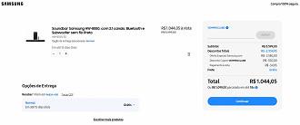 Soundbar Samsung HW-B550 com 71% de desconto! Soundbar Samsung HW-B550 com 71% de desconto!