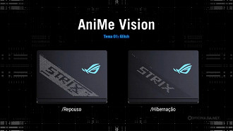 AniMe Vision permite reproduzir animações na tampa do notebook. Imagem: Reprodução AniMe Vision permite reproduzir animações na tampa do notebook. Imagem: Reprodução