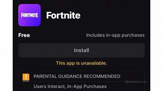 Fortnite sumiu até da Epic Games Store. imagem: The Verge/Reprodução Fortnite sumiu até da Epic Games Store. imagem: The Verge/Reprodução