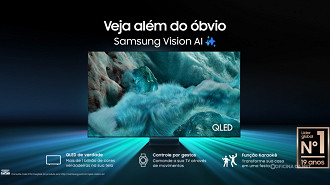 Samsung lança TVs Q7F, QEF1 e Q8F no Brasil com novidades. Imagem: Samsung/Reprodução Samsung lança TVs Q7F, QEF1 e Q8F no Brasil com novidades. Imagem: Samsung/Reprodução