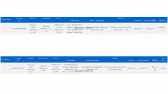 Certificação do Galaxy Watch 8 com carregamento de 10W. Imagem: CCC/Reprodução Certificação do Galaxy Watch 8 com carregamento de 10W. Imagem: CCC/Reprodução