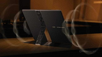 MateBook X Fold Ultimate tem seis alto falantes. Imagem: Huawei/Reprodução MateBook X Fold Ultimate tem seis alto falantes. Imagem: Huawei/Reprodução