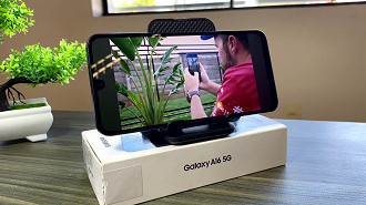 Samsung Galaxy A16 5G durante a etapa 4 do teste de bateria Samsung Galaxy A16 5G durante a etapa 4 do teste de bateria