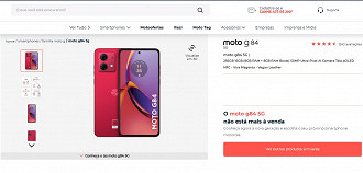 Moto G84 não está mais a venda no site da Motorola Brasil. Imagem: Captura de tela Moto G84 não está mais a venda no site da Motorola Brasil. Imagem: Captura de tela