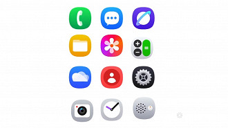 Novos ícones da One UI 7. Imagem: Reprodução Novos ícones da One UI 7. Imagem: Reprodução