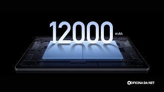 Xiaomi Pad 7 Ultra tem uma bateria parruda de 12.000 mAh. Imagem: Xiaomi/Reprodução Xiaomi Pad 7 Ultra tem uma bateria parruda de 12.000 mAh. Imagem: Xiaomi/Reprodução