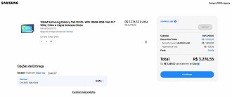 Galaxy Tab S10 FE+ WiFi com 128GB com 38% de desconto na Samsung.