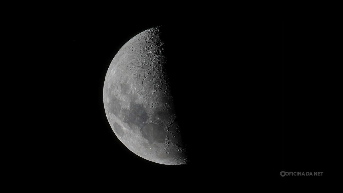 Veja como está a Lua hoje. Imagem: Oficina da Net