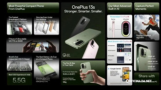 Destaques do OnePlus 13s. Imagem: OnePlus/Reprodução Destaques do OnePlus 13s. Imagem: OnePlus/Reprodução