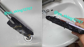 Galaxy S25 Plus explode durante carregamento. Imagem: ya_sking12767/Reprodução Galaxy S25 Plus explode durante carregamento. Imagem: ya_sking12767/Reprodução