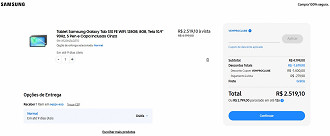 Galaxy Tab S10 FE WiFi com 40% de desconto na Samsung. Galaxy Tab S10 FE WiFi com 40% de desconto na Samsung.