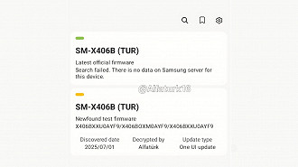 Galaxy Tab S10 Lite aparece com número de firmware. Imagem: Sammobile/Reprodução