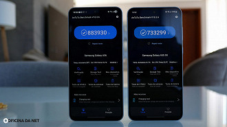 Galaxy A56 (esquerda) e Galaxy A55 (direita) Galaxy A56 (esquerda) e Galaxy A55 (direita)