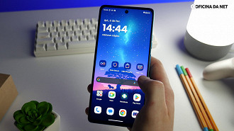 A Motorola aposta em um sistema mais limpo e fluido e com a promessa de atualizar o G75 por cinco anos, algo inédito nesta linha. Imagem: Oficina da Net A Motorola aposta em um sistema mais limpo e fluido e com a promessa de atualizar o G75 por cinco anos, algo inédito nesta linha. Imagem: Oficina da Net