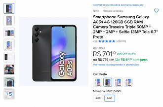 Samsung Galaxy A05s com 36% de desconto no Mercado Livre. Samsung Galaxy A05s com 36% de desconto no Mercado Livre.