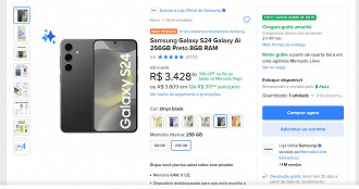 Galaxy S24 com 39% de desconto no Mercado Livre!