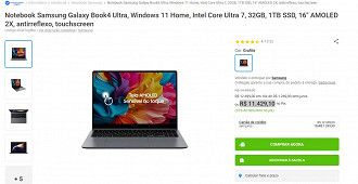 Samsung Galaxy Book4 Ultra com 1TB com 23% de desconto na Magazine Luiza! Samsung Galaxy Book4 Ultra com 1TB com 23% de desconto na Magazine Luiza!