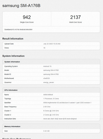 Galaxy A17 5g é visto no Geekbench Galaxy A17 5g é visto no Geekbench