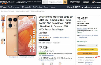 Edge 50 Ultra entregue e vendido pela Amazon Edge 50 Ultra entregue e vendido pela Amazon