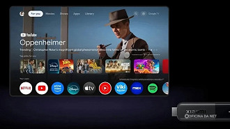 Nova interface do Google TV. Imagem: Xiaomi/Reprodução Nova interface do Google TV. Imagem: Xiaomi/Reprodução