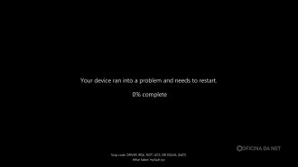 Nova BSOD agora é preta. Imagem: Reprodução Nova BSOD agora é preta. Imagem: Reprodução