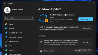 Atualização KB5062553 do Windows 11 dava erro e travava PCs. Imagem: Windows Latest/Reprodução Atualização KB5062553 do Windows 11 dava erro e travava PCs. Imagem: Windows Latest/Reprodução