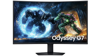 Odyssey G7 G75F. Imagem: Samsung/Reprodução Odyssey G7 G75F. Imagem: Samsung/Reprodução