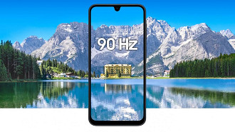 O Galaxy A17 5G vem com tela de 90 Hz. Imagem: Samsung/Reprodução