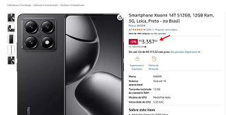 Print que comprova o preço do smartphone