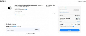 Galaxy Watch8 de 40mm BT com 32% de desconto na Samsung.