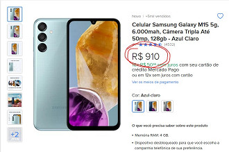 Galaxy M15 5G em oferta no Mercado Livre Galaxy M15 5G em oferta no Mercado Livre