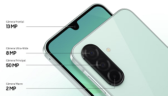 O Galaxy A26 tem um conjunto triplo de câmeras simples, são sensores modestos com limitações de qualidade