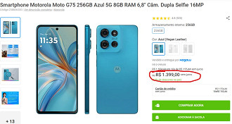 Moto G75 em oferta na Magazine Luiza