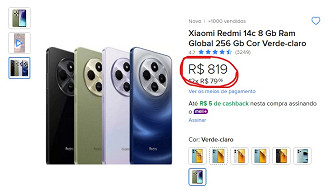 Redmi 14C em oferta no Mercado Livre Redmi 14C em oferta no Mercado Livre