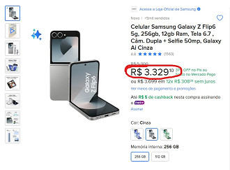 Galaxy Z Flip6 em oferta no Mercado Livre