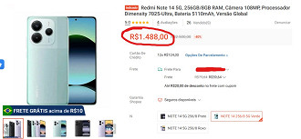 Redmi Note 14 5G em oferta na Shopee
