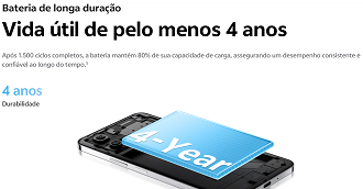 O aparelho traz uma enorme bateria de 6.500mAh, muito provavelmente será considerado 1º lugar no ranking de autonomia O aparelho traz uma enorme bateria de 6.500mAh, muito provavelmente será considerado 1º lugar no ranking de autonomia