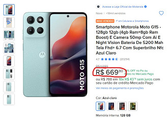 Moto G15 em oferta no Mercado Livre
