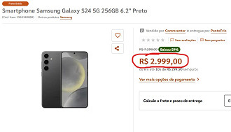 Galaxy S24 em oferta no Ponto Frio